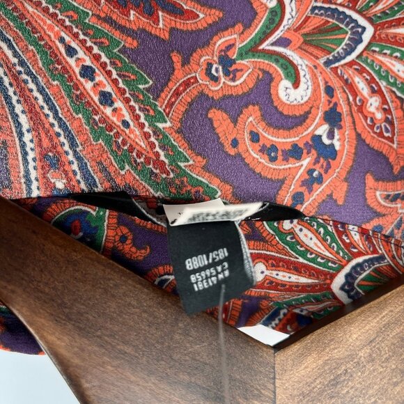 Lauren Ralph Lauren Double Faced Georgette Wrap Dress Size 14 Orange Print - Picture 11 of 14